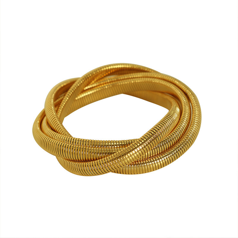 Wholesale 18K Gold Plated Four-layer Goose Throat Stretch Bracelet